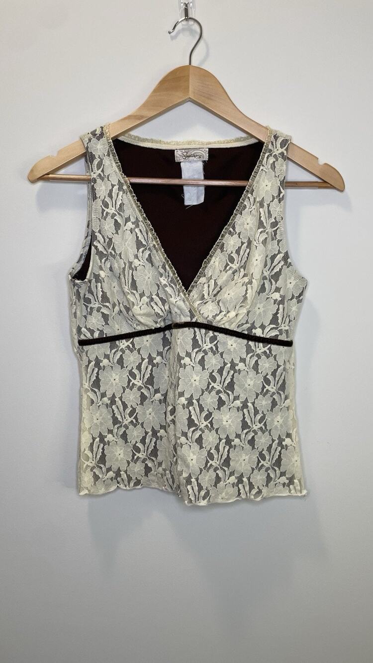 Vintage Speechless Y2K Lace Tank Babydoll Coquette Fairycore V Neck S/M
